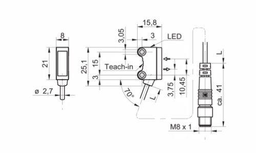 O200.SP.T-GW1J.72NV 傳感器的尺寸圖