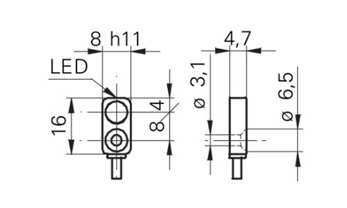 IFFM 08N37A6L 接近開關傳感器的尺寸圖