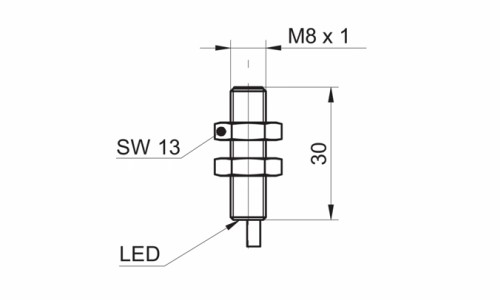 IGYX 08N17B3/L 接近開關傳感器的尺寸圖